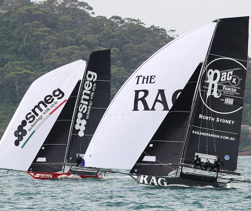 Smeg and Rag and Famish Hotel, two of the teams vying for the title - 18ft Skiff NSW Championship 2019 - photo © Frank Quealey