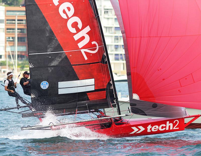 The new Tech2 recovered from a slow start to grab a solid 5th place in her maiden race - NSW Championship 2019 photo copyright Frank Quealey taken at Australian 18 Footers League and featuring the 18ft Skiff class