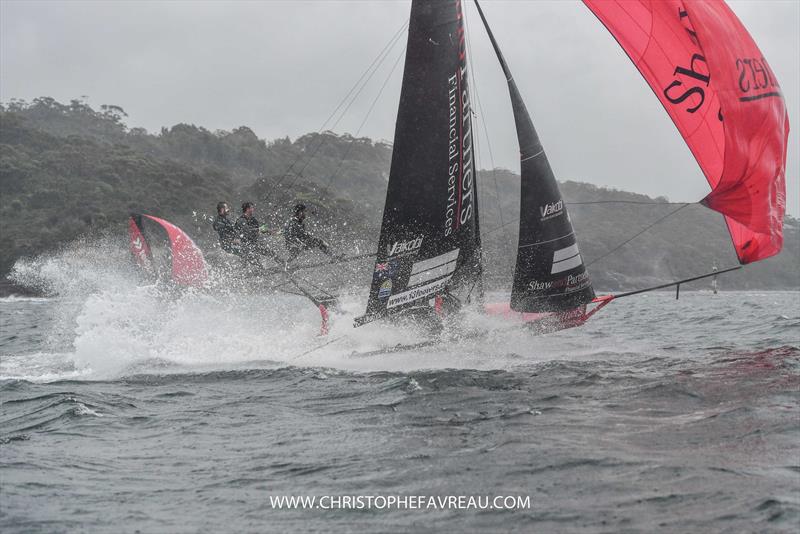 Shaw & Partners  - 18ft Skiff - JJ Giltinan Trophy - Race 1 - March 14, 2020 - Sydney Harbour, Australia photo copyright Christophe Favreau / www.christophefavreau.com taken at Sydney Flying Squadron and featuring the 18ft Skiff class