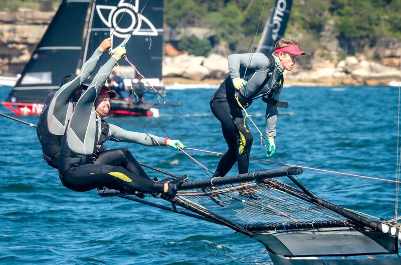 Dave McDiarmid, Matt Steven and Brad Collins - Honda Marine - JJ Giltinan 18ft Championships - March 2020 - Sydney Harbour - photo © Michael Chittenden