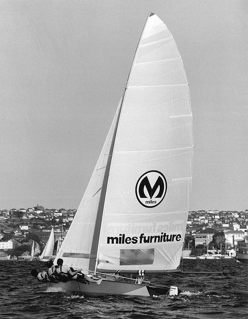 The Kulmar Family - Miles Furniture, 1976 Giltinan champion, upwind on Sydney Harbour photo copyright Frank Quealey taken at Australian 18 Footers League and featuring the 18ft Skiff class