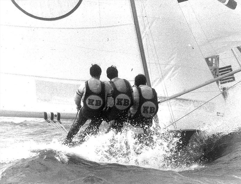 KB plows through the chop on Sydney Harbour - photo © Frank Quealey