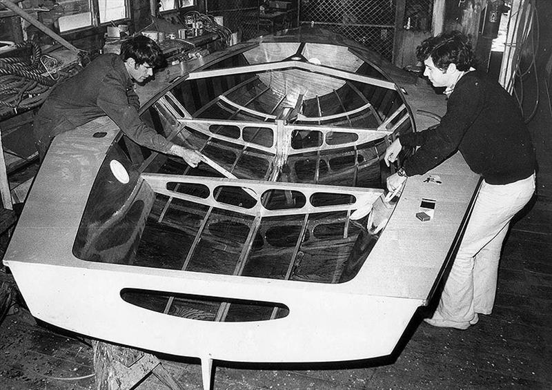 Booth Holden under construction photo copyright Frank Quealey taken at Australian 18 Footers League and featuring the 18ft Skiff class