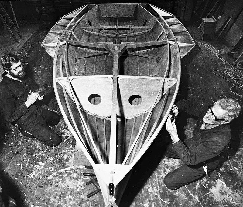 Bill Barnett, builder of the Frank Bethwaite-designed KB for Dave Porter in 1976-1977 photo copyright Frank Quealey taken at Australian 18 Footers League and featuring the 18ft Skiff class