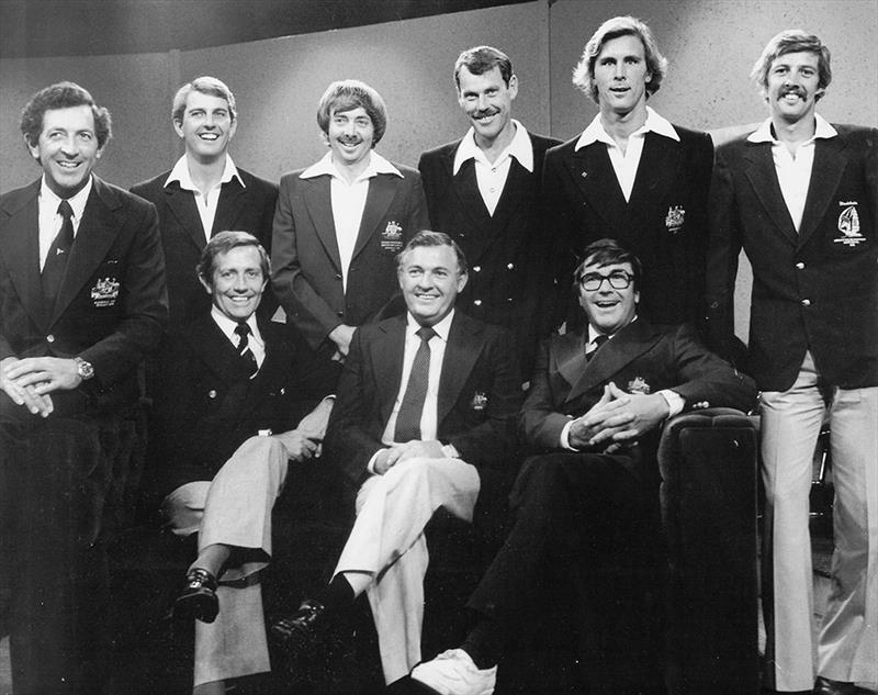 Alan Bond This is your Life back row Lto R Jim Hardy Phil Smidmore Steamer Peter Costello Joe Cooper Rob Brown sitting Warren Jones Alan Ben Bob - photo © Frank Quealey