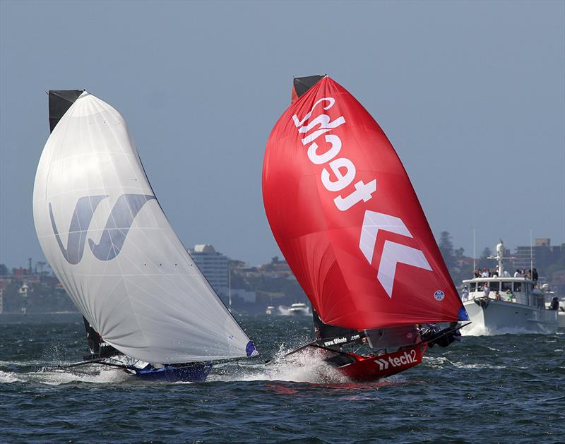 Tech2 and Winning Group in North East spinnaker run action on Sydney Harbour last season - photo © Frank Quealey