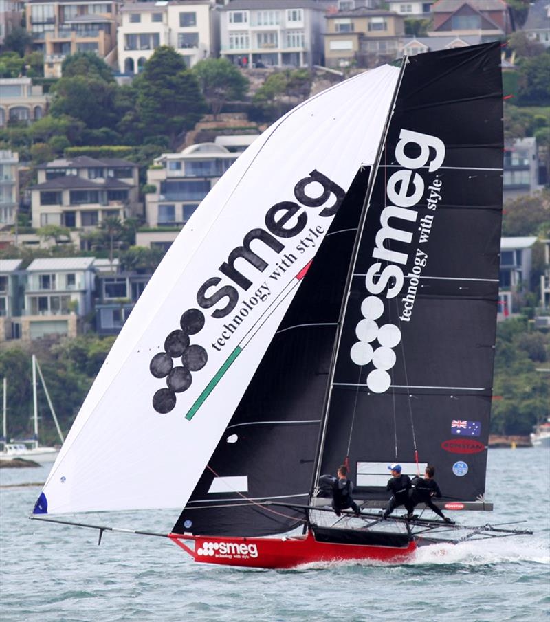 Smeg's team produced a big comeback after a slow first lap - 18ft Skiff Spring Championship Race 2 photo copyright Frank Quealey taken at Australian 18 Footers League and featuring the 18ft Skiff class