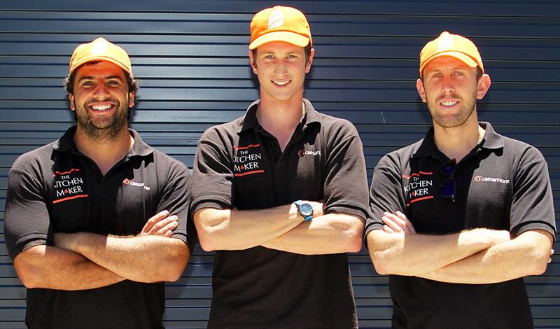 2020- racing team, from left Jordan Girdis, Tom Quigley, Lachlan Doyle IMG 0002 photo copyright Frank Quealey taken at Australian 18 Footers League and featuring the 18ft Skiff class