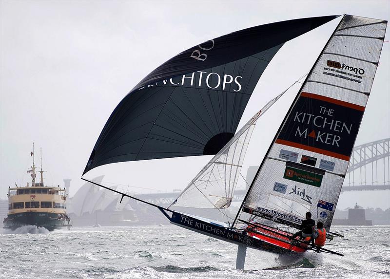 Action at the 2013 JJs photo copyright Frank Quealey taken at Australian 18 Footers League and featuring the 18ft Skiff class