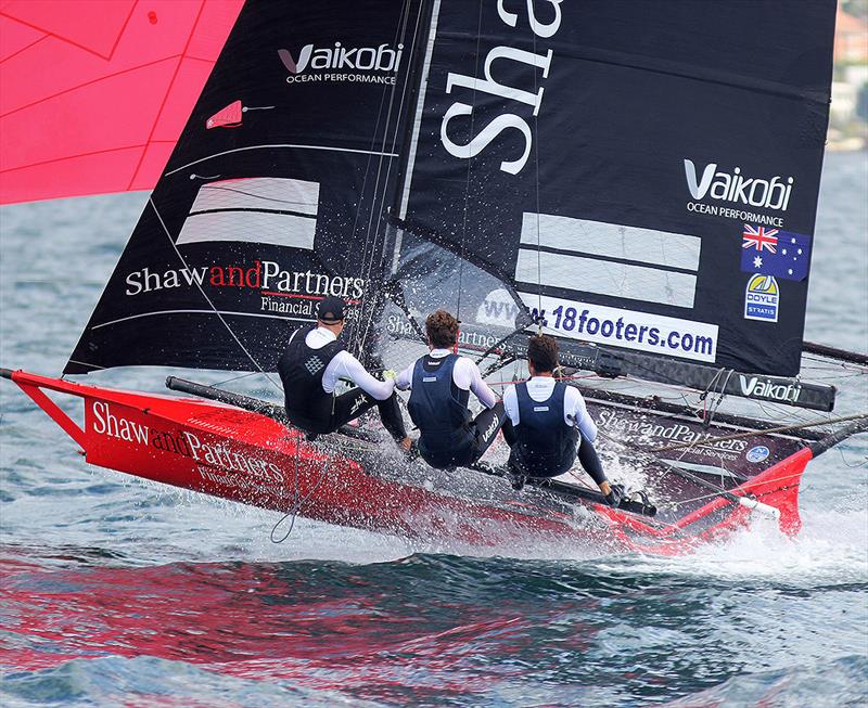 Shaw and Partners Financial Services team looking for a change of luck - 2020-2021 NSW Championship photo copyright Frank Quealey taken at Australian 18 Footers League and featuring the 18ft Skiff class