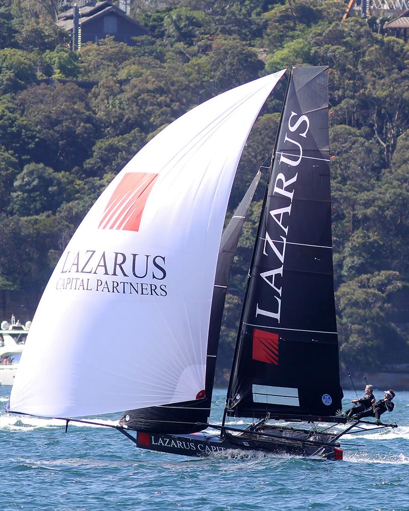 The new Lazarus Capital Partners skiff in action during last Sunday's Club Championship photo copyright Frank Quealey taken at Australian 18 Footers League and featuring the 18ft Skiff class