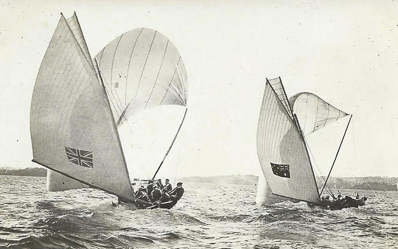 Australian (Chris Webb) and Kismet (Bill Dunn) - Australian 18 Footers Championship - photo © Frank Quealey