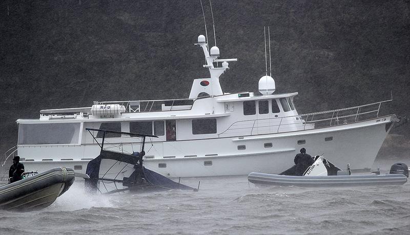 Racing cancelled on day 3 of the JJ Giltinan 18ft World Championships photo copyright Frank Quealey taken at Australian 18 Footers League and featuring the 18ft Skiff class