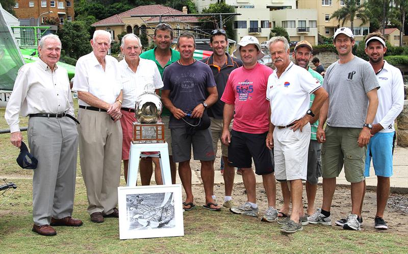 18 footers champions at the launch of the replica Myra Too (Bill Barnett is second from the left) - photo © Archive