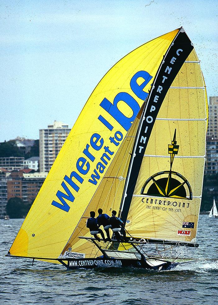 John 'Woody' Winning's 2000 JJ Giltinan world champion, AMP Centrepoint skiff - photo © Bob Ross