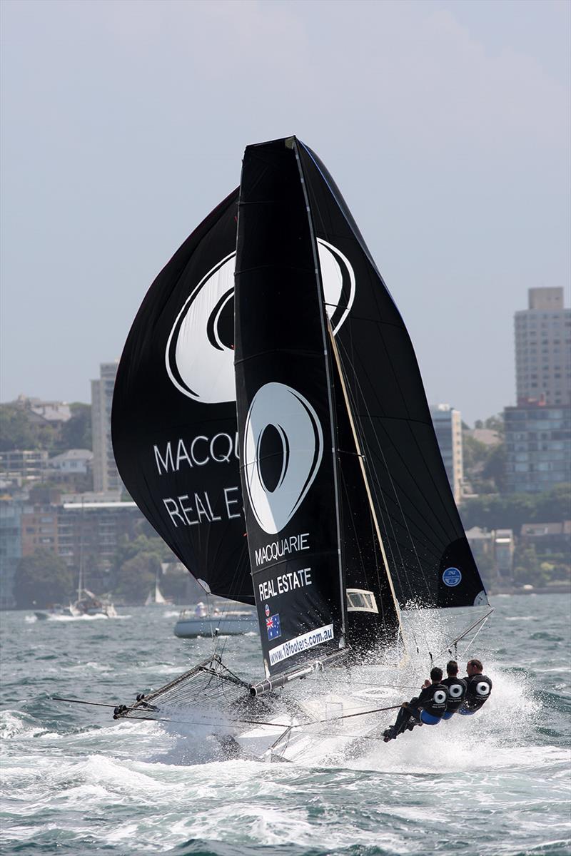 Micah Lane and Jack Macartney teamed to win the 2006-07 Australian Championship in Macquarie Real Estate photo copyright Frank Quealey taken at Vaucluse Amateur 12ft Sailing Club and featuring the 18ft Skiff class