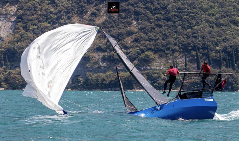 Mark Foy European Championship for 18ft Skiffs on Lake Garda photo copyright Elena Giolai taken at Circolo Vela Arco and featuring the 18ft Skiff class