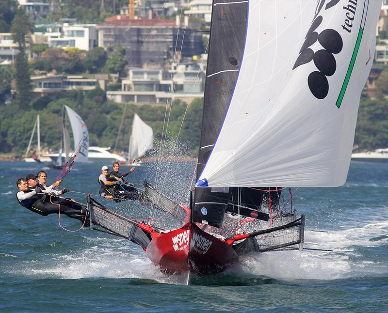 Smeg 2020-21 team on the way to winning the JJ Giltinan world Championship photo copyright Frank Quealey taken at Australian 18 Footers League and featuring the 18ft Skiff class