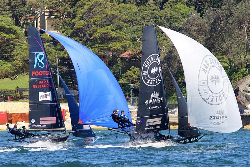 18 Footers Bar and Restaurant and The Oak Double Bay-4 Pines off Nielsen Park - 18ft Skiff Spring Championship photo copyright Frank Quealey taken at Australian 18 Footers League and featuring the 18ft Skiff class