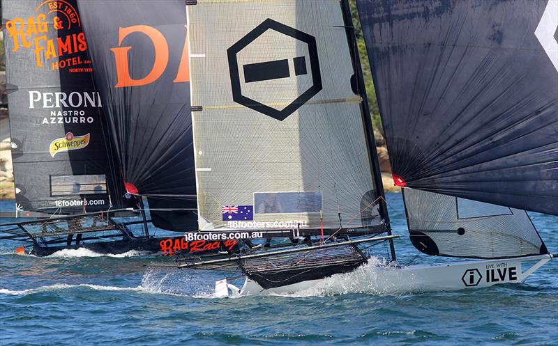 Ilve and Rag and Famish Hotel battle for the lead - 18ft Skiff Spring Championship - photo © Frank Quealey