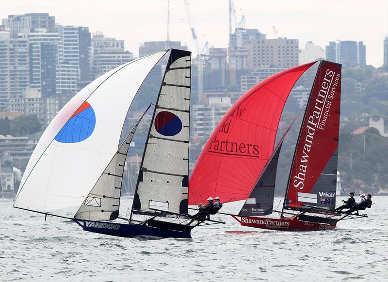 Yandoo and Shaw and Partners during Race 5 of the 18ft Skiff Spring Championship - photo © Frank Quealey