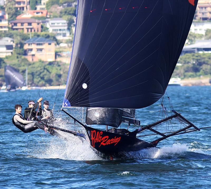 Rag and Famish Hotel, the big threat to series favourite Andoo photo copyright Frank Quealey taken at Australian 18 Footers League and featuring the 18ft Skiff class