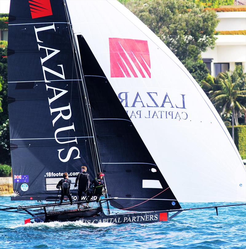 Lazarus will be looking for better luck after retiring mid way through last Sunday's race - 2022-23 NSW Championship photo copyright Frank Quealey taken at Australian 18 Footers League and featuring the 18ft Skiff class