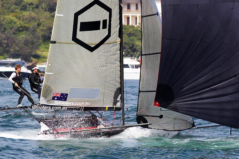 Cam Gundy steers ILVE towards the wing mark in Rose Bay last Sunday - 2022-23 NSW Championship - photo © Frank Quealey
