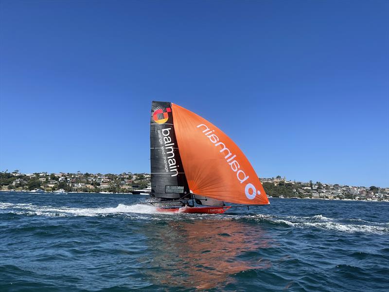 Balmain during Race 3 of the NSW 18ft Skiff Championship photo copyright Frank Quealey taken at Australian 18 Footers League and featuring the 18ft Skiff class