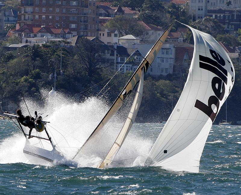 Random selection of image from Sydney Harbour photo copyright Frank Quealey taken at Australian 18 Footers League and featuring the 18ft Skiff class