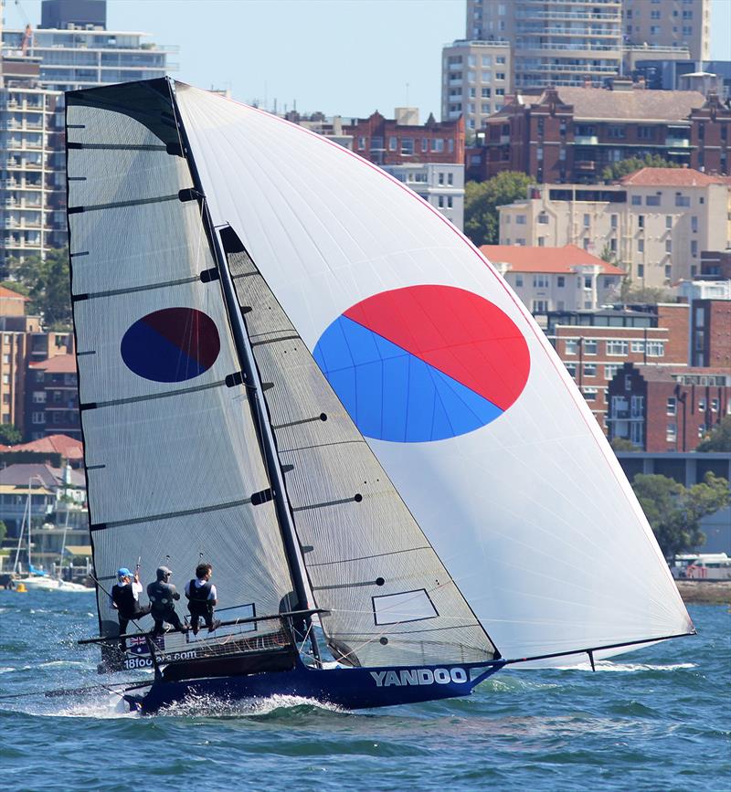 Yandoo is in fourth place in the club championship photo copyright Frank Quealey taken at Australian 18 Footers League and featuring the 18ft Skiff class
