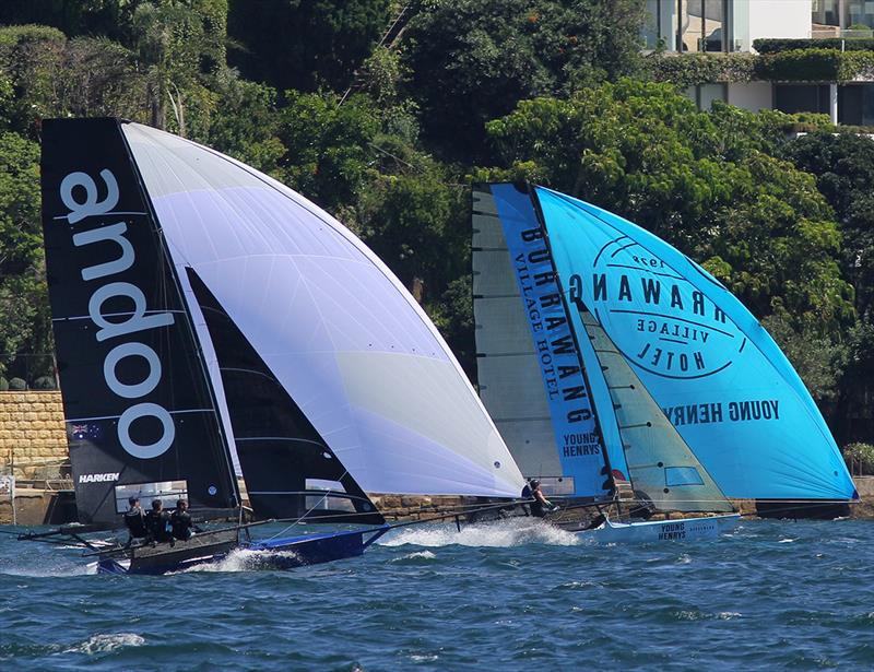 Close racing between the islands - JJ Giltinan 18ft Skiff Championship photo copyright Frank Quealey taken at Australian 18 Footers League and featuring the 18ft Skiff class