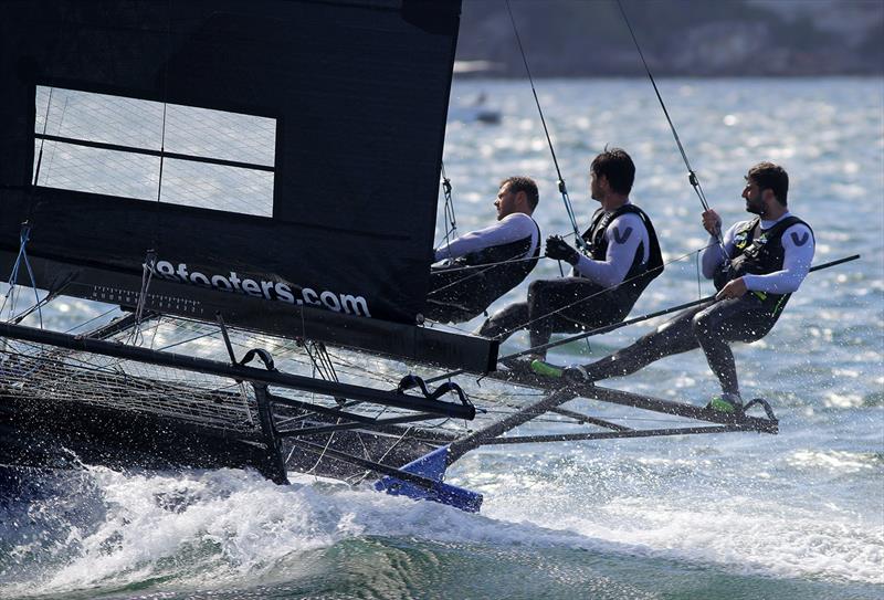 Fisher and Paykel crew in action during 18ft Skiff Club Championship Race 15 - photo © Frank Quealey