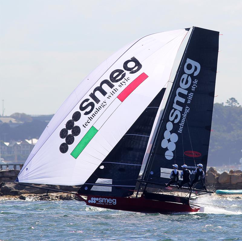 Smeg, third in 18ft Skiff Club Championship Race 15 and third overall photo copyright Frank Quealey taken at Australian 18 Footers League and featuring the 18ft Skiff class