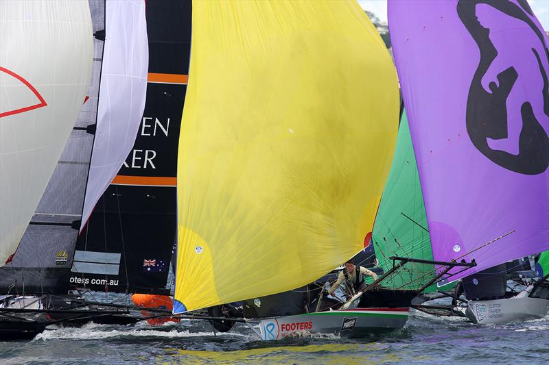 The wing mark on 18ft Skiff 73rd JJ Giltinan Championship Day 1 - photo © Frank Quealey