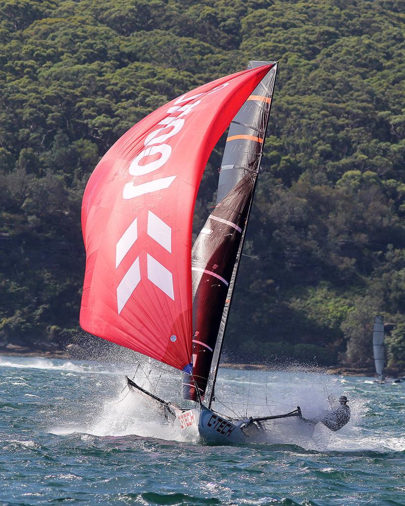 C-Tech's young Brisbane team in action on 18ft Skiff 73rd JJ Giltinan Championship Day 2 photo copyright Frank Quealey taken at Australian 18 Footers League and featuring the 18ft Skiff class