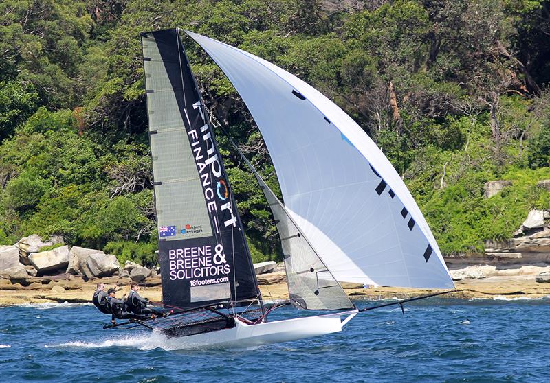 Finport Finance, series leader after 18ft Skiff 73rd JJ Giltinan Championship Day 2 photo copyright Frank Quealey taken at Australian 18 Footers League and featuring the 18ft Skiff class