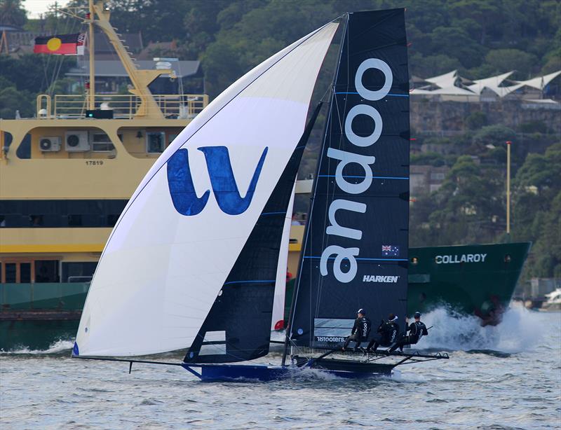 Andoo cruises to victory in Race 6 on 18ft Skiff 73rd JJ Giltinan Championship Day 4 photo copyright Frank Quealey taken at Australian 18 Footers League and featuring the 18ft Skiff class