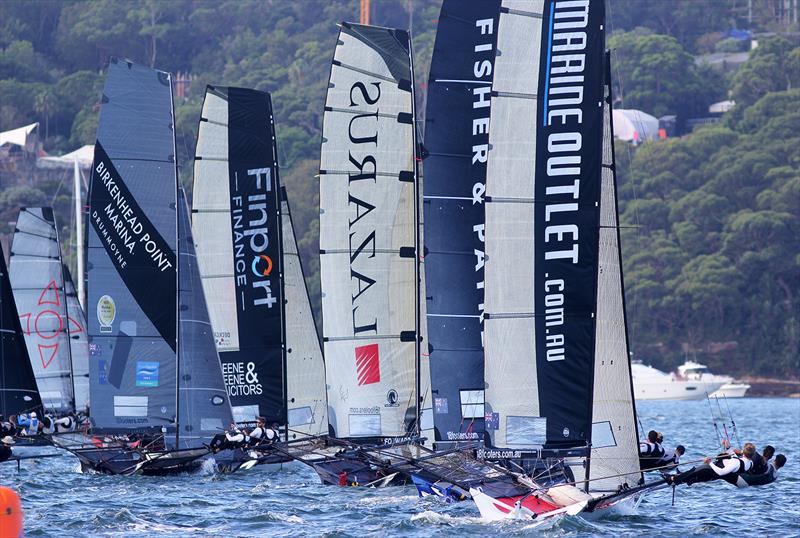 Start of Race 6 on 18ft Skiff 73rd JJ Giltinan Championship Day 4 photo copyright Frank Quealey taken at Australian 18 Footers League and featuring the 18ft Skiff class