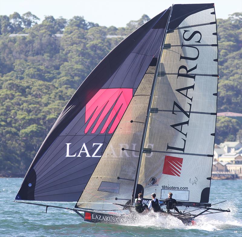 Lazarus produced another consistent performance in Race 7 on 18ft Skiff 73rd JJ Giltinan Championship Day 5 photo copyright Frank Quealey taken at Australian 18 Footers League and featuring the 18ft Skiff class