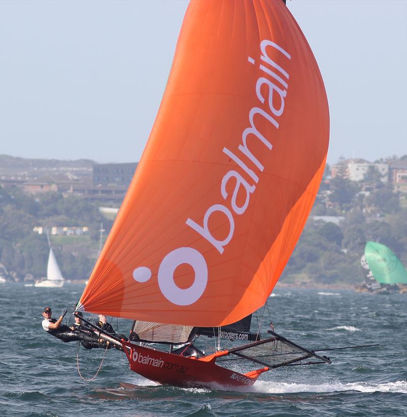 Balmain Slake was a fast-finishing second behind Andoo in race 8 on 18ft Skiff 73rd JJ Giltinan Championship Day 6 photo copyright Frank Quealey taken at Australian 18 Footers League and featuring the 18ft Skiff class