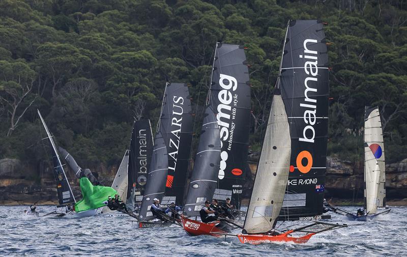 Close racing - Winning Group 73rd JJ Giltinan 18ft Skiff Championship photo copyright Michael Chittenden taken at Australian 18 Footers League and featuring the 18ft Skiff class