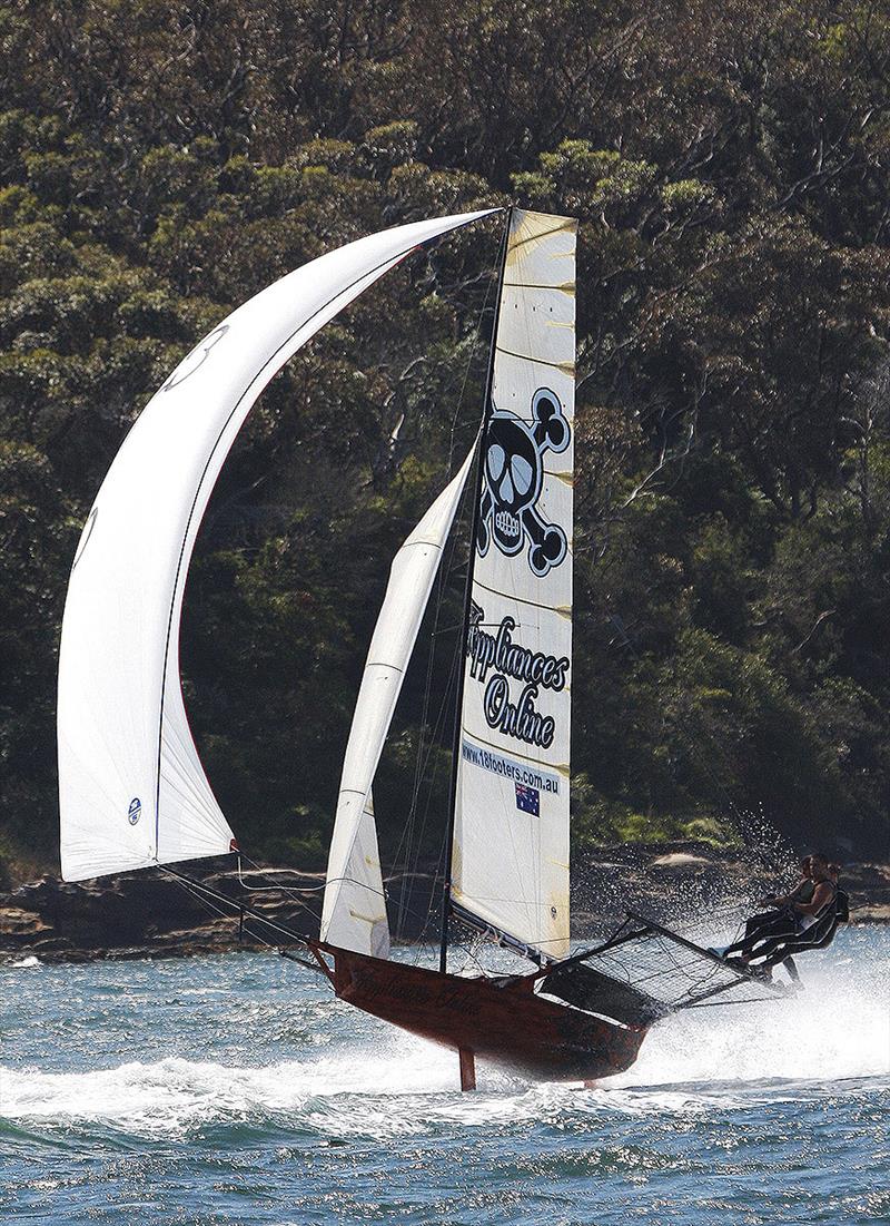 John Winning Jr 'flying high' as skipper of Appliancesonline in 2009 photo copyright Archive taken at Australian 18 Footers League and featuring the 18ft Skiff class