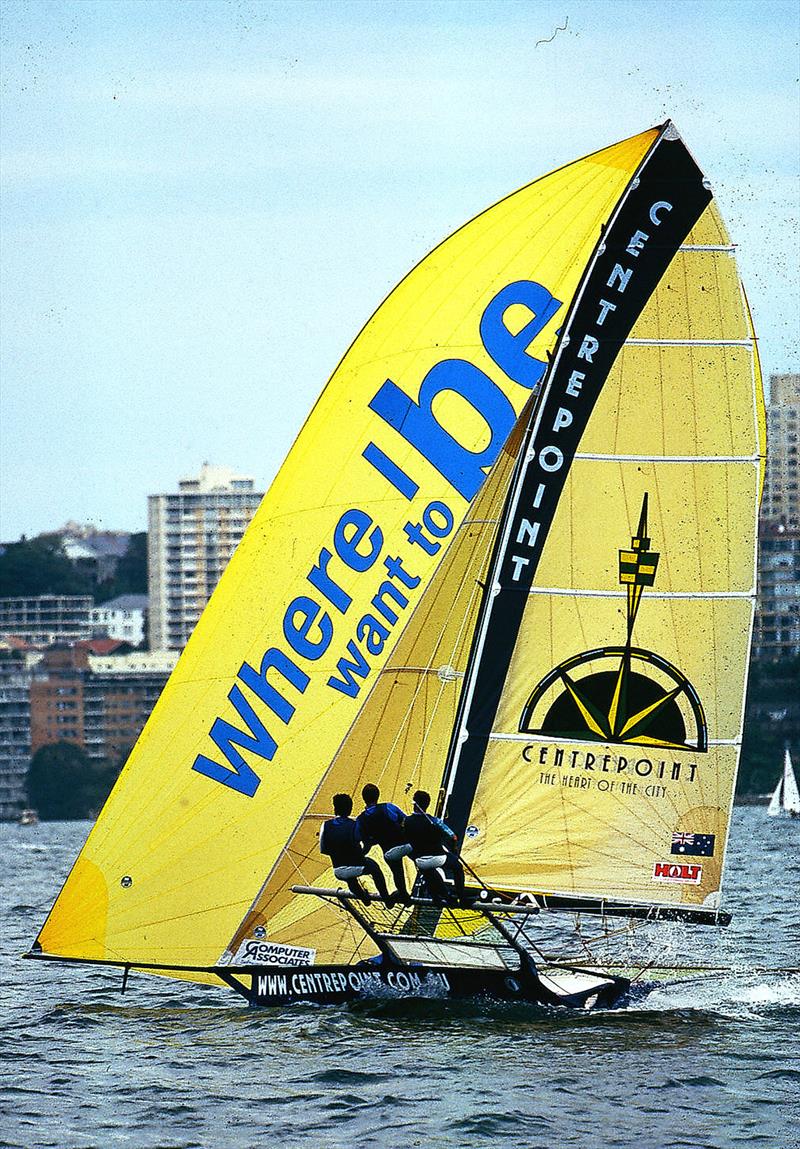 Woody's 2000 JJ Giltinan and Australian champion AMP Centrepoint photo copyright Bob Ross taken at Australian 18 Footers League and featuring the 18ft Skiff class