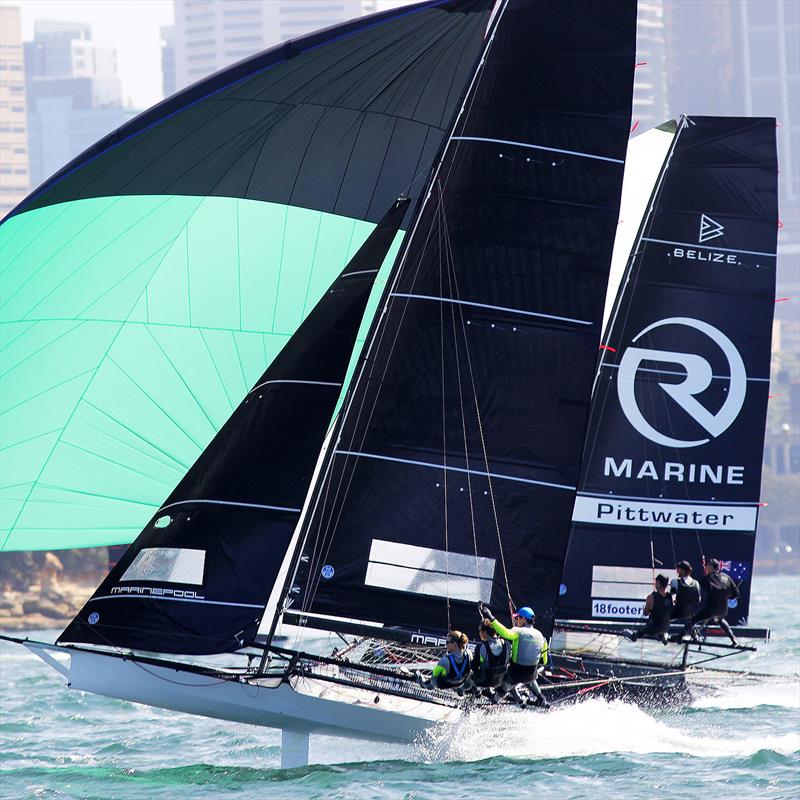 The Black Knight team's original Giltinan campaign in 2019 photo copyright Frank Quealey taken at Australian 18 Footers League and featuring the 18ft Skiff class