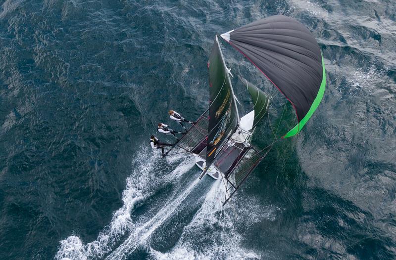 Black Knight 3rd in Race 9 of the 2023 JJs photo copyright Frank Quealey taken at Australian 18 Footers League and featuring the 18ft Skiff class