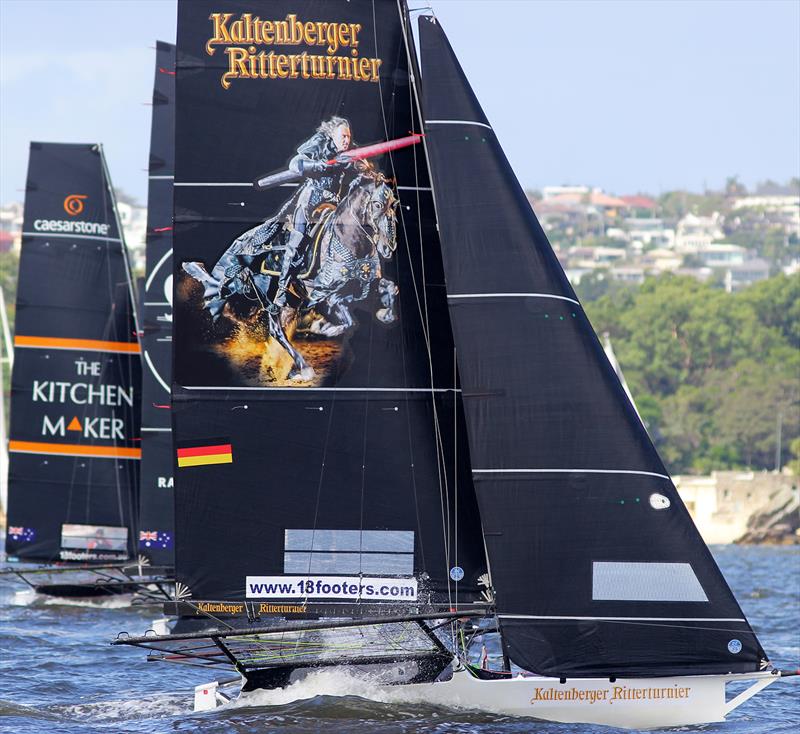 Black Knight at the 2022 JJs photo copyright Frank Quealey taken at Australian 18 Footers League and featuring the 18ft Skiff class