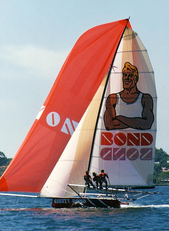 Chesty Bond with the Tallest Mast in 1987 photo copyright Frank Quealey taken at Australian 18 Footers League and featuring the 18ft Skiff class