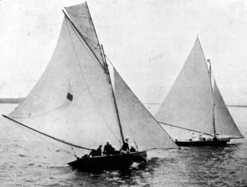 Maid of Kent leads Irex during the Anglo-Australian Challenge photo copyright Archive taken at Australian 18 Footers League and featuring the 18ft Skiff class