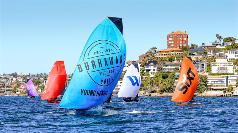 Burrawang-Young Henrys leads a group on the first lap of the course during Race 2 of the Spring Championship - photo © SailMedia